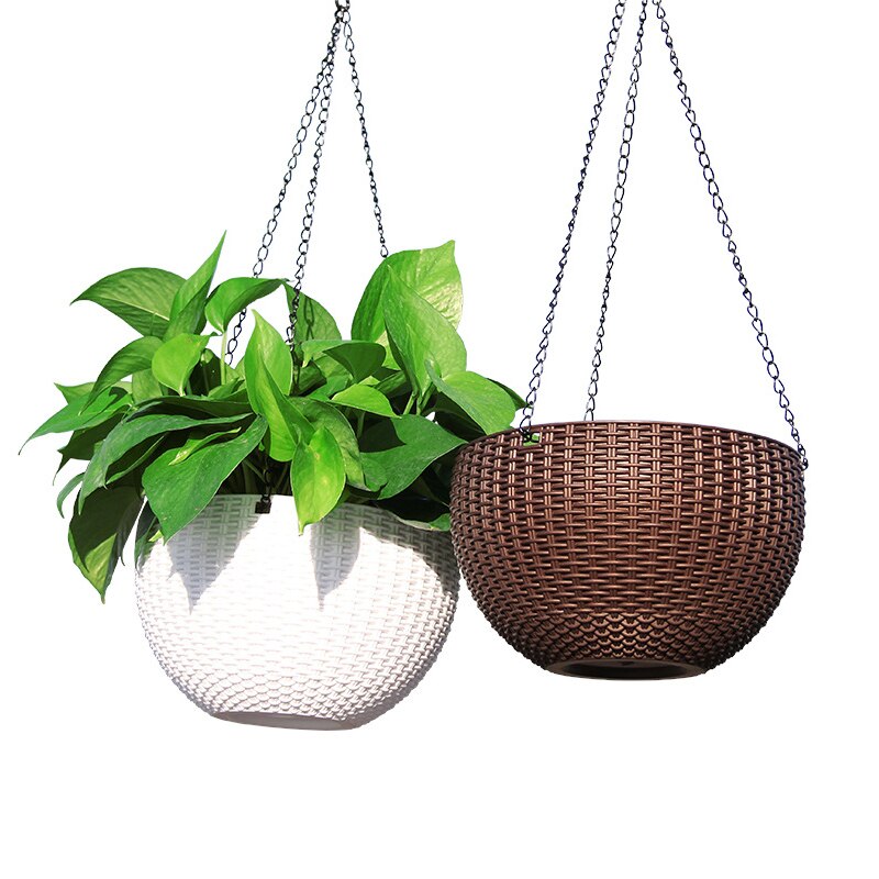 Resin Hanging plant Pots Basket Plant Hang Plant Flower pot Hanger Outdoor Hanging Pot Holder Basket for wall decoration garden