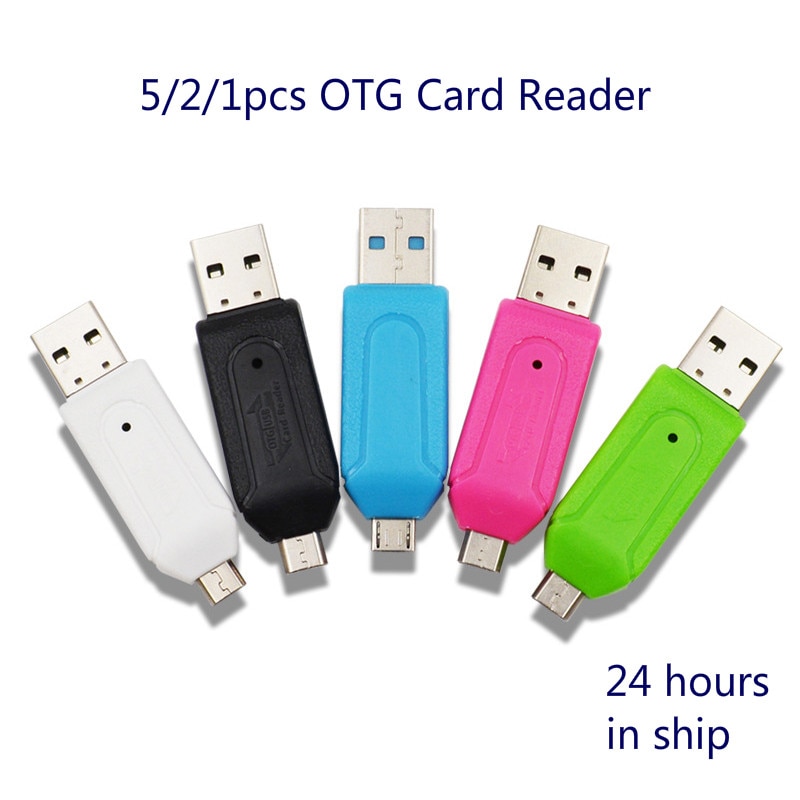 In Voorraad! 5/2/1Pcs 2 In 1 Usb Otg Adapter Universele Micro Usb Tf Sd Kaartlezer Fastshipping