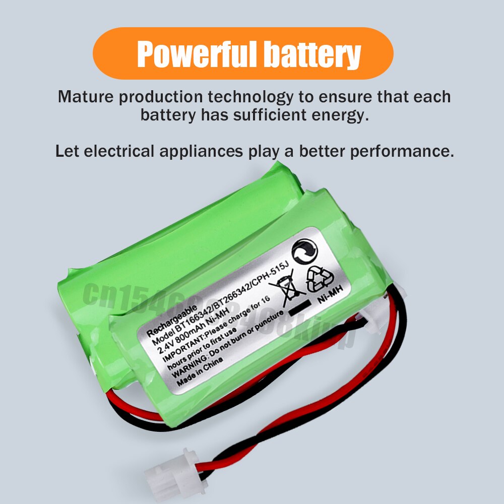 2.4V 800mAh BT-166342 AAA Ni-MH Rechargeable Battery For Cordless Phone Batteries BT166342 166342 BT-266342 BT183342 BT283342