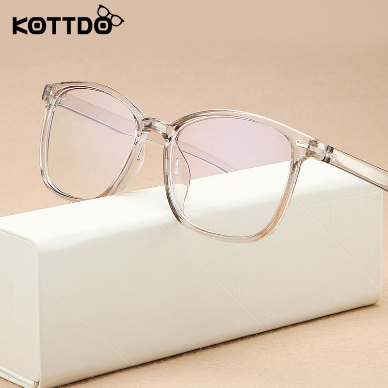 KOTTDO Square Plastic Glasses Frames Women Men Clear Transparent Computer Black Eyeglasses Frames Vintage Retro Optical Eyewear