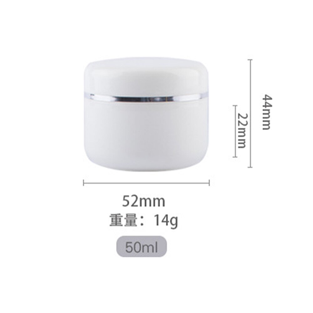 10 stuks hervulbare flessen reis gezichtscrème lotion cosmetische container plastic lege make-up pot pot 20/30/50/100/150/250g: 50ml 10 stuks