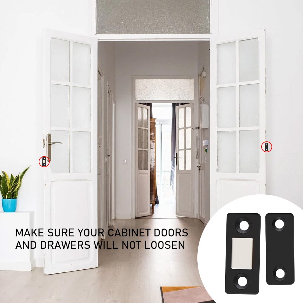 2pcs Strong Door Closer Magnetic Cupboard Ultra Closures Furniture Cupboard with Screws Ultra Thin Cabinet Catch Latch Hardware