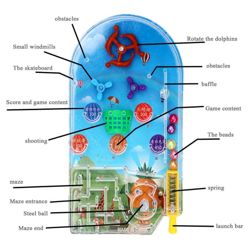 Shooting Pinball Maze Desktop Game Machine Children Kids Labyrinth Beads Ejection Peer Interaction Puzzle Toy Random