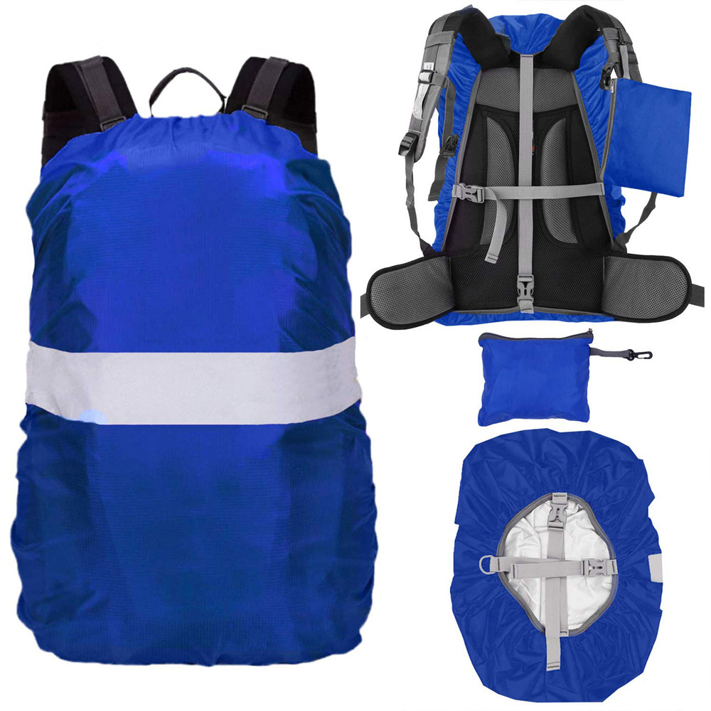 Wasserdichter Rucksack-Regenschutz, reflektierend, mit Riemen, 15 l–65 l, Rucksack-Abdeckung, verbesserte Kreuzschnalle, Wandern, Camping, Radfahren: Rosa Farbe