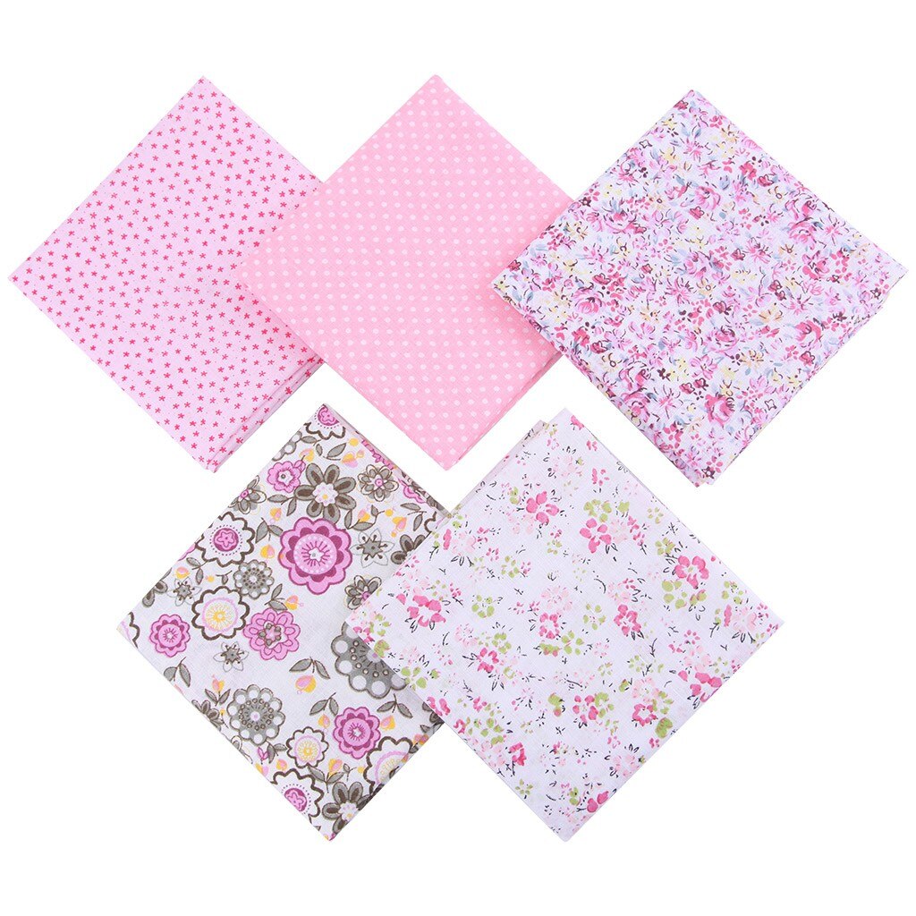 DIY Hand Stitched Children's Cotton Floral Printed Handkerchief Kids Boys Girls Small Floral Casual Handkerchief 5pcs