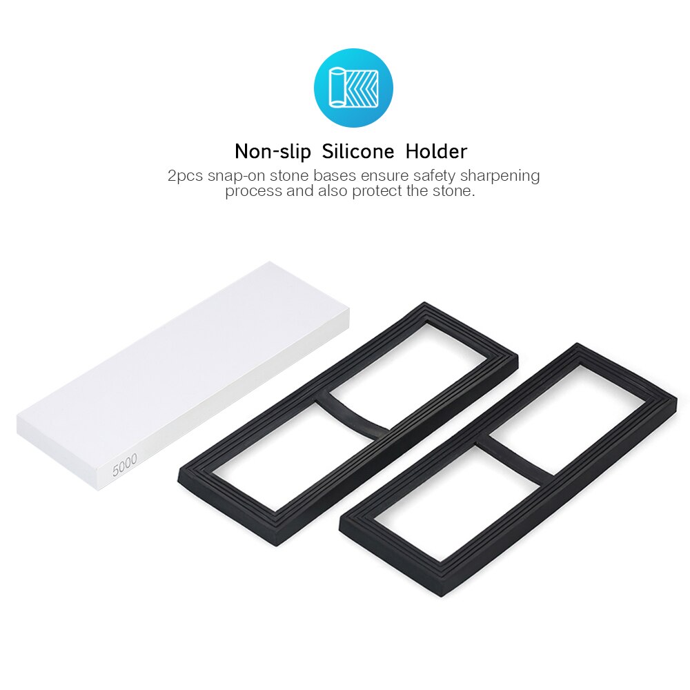 1pcs 5000 Grit Sharpening Stone Non-slip Silicone Holder Knife Sharpening Polishing Stone Fine Whetstone Grindstone 180*60*15mm