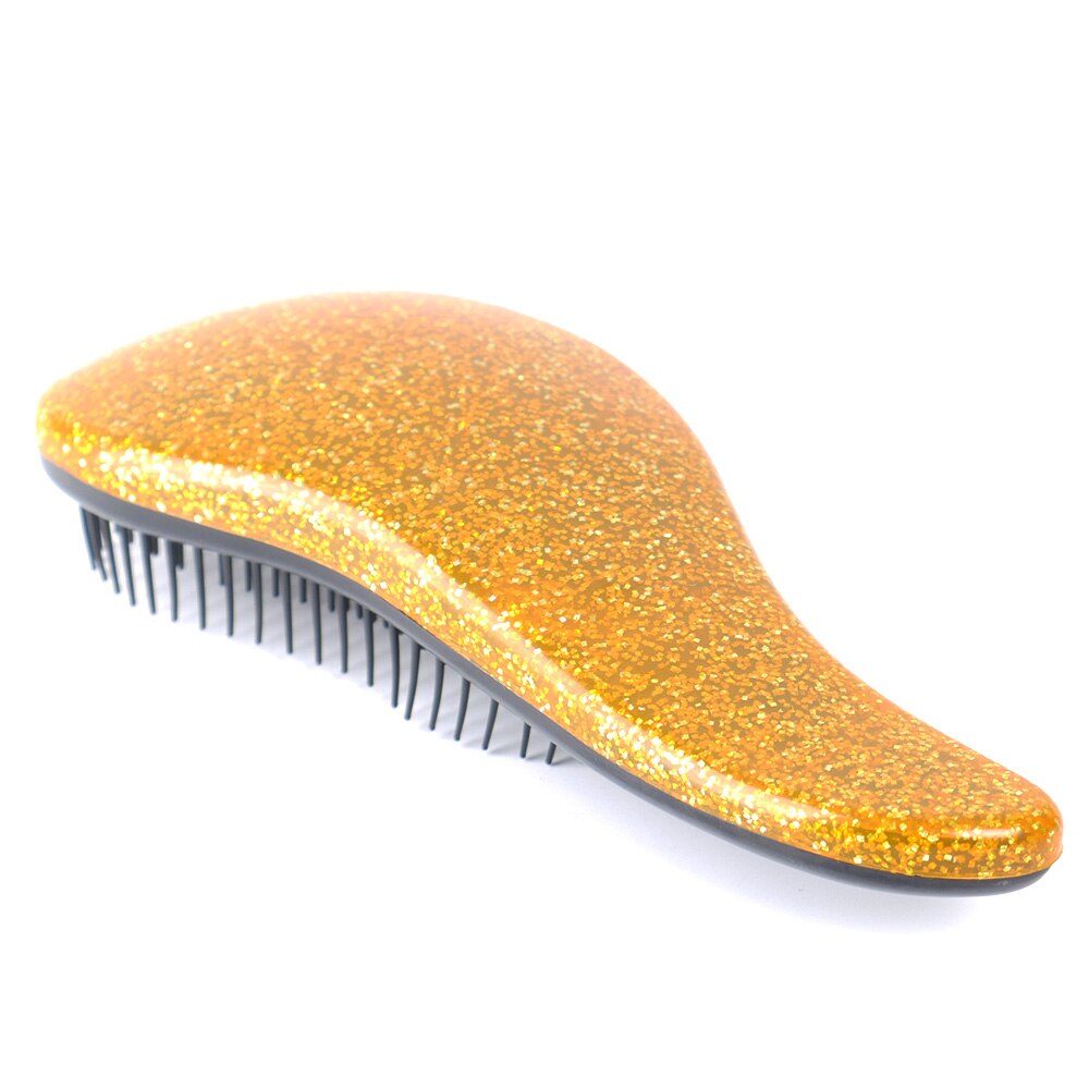 ISKYBOB Draagbare Magic Handvat Tangle Detangling Knoop Gratis Haar Borstel Kam Douche Salon Styling Tamer Tool populaire Cosmetische tas: Goud