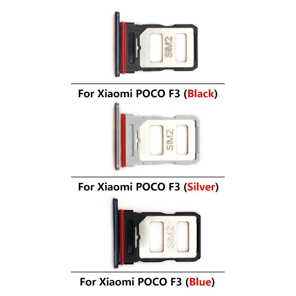 For Poco X3 F3 NFC Sim Tray Holder SIM Card Tray Slot Holder Adapter Socket Replacement Part For Xiaomi Poco X3 F3 NFC