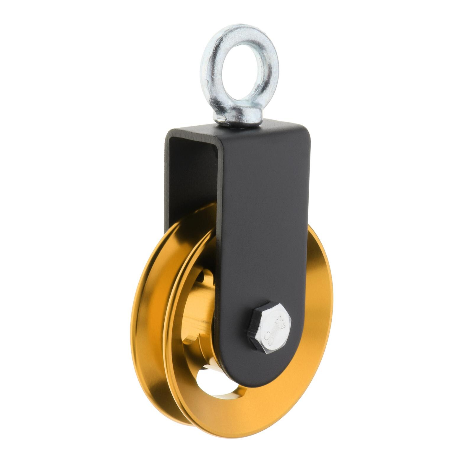 Traction Wheel Aluminium Alloy Silent Groove Durable Block Bearing Lifting: Gold