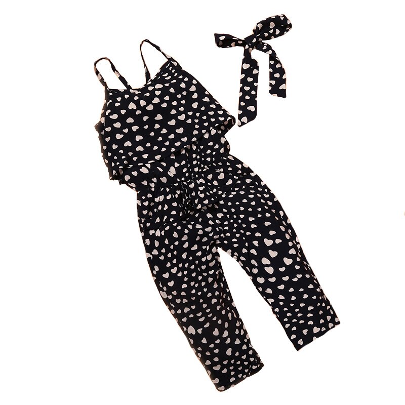 Mode Kinderen Meisjes Kleding Overalls Katoen Mouwloze Hartvormige Kleine Meisjes Romper Zomer Kinderkleding 2-7 jaar