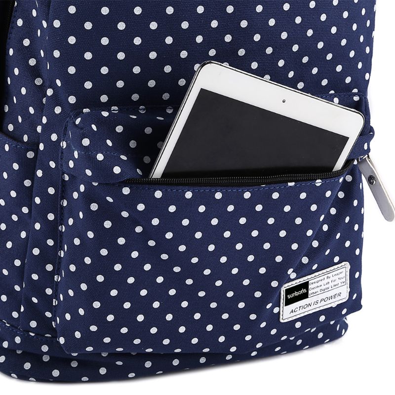 Polka Dot School Schouder Canvas Rugzak Tas Reizen Rugzak Grote Capcity Student Dagrugzak Satchel