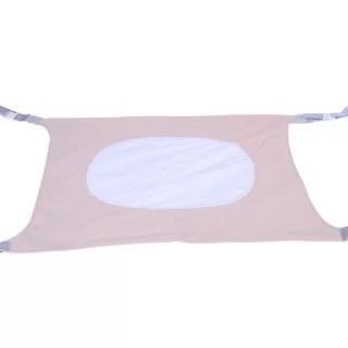 130cm*80cm avtagbara babyhängmatta babyleksaker inomhus babyvagga babygunga babysovhängmatta för liten baby: Krämvit