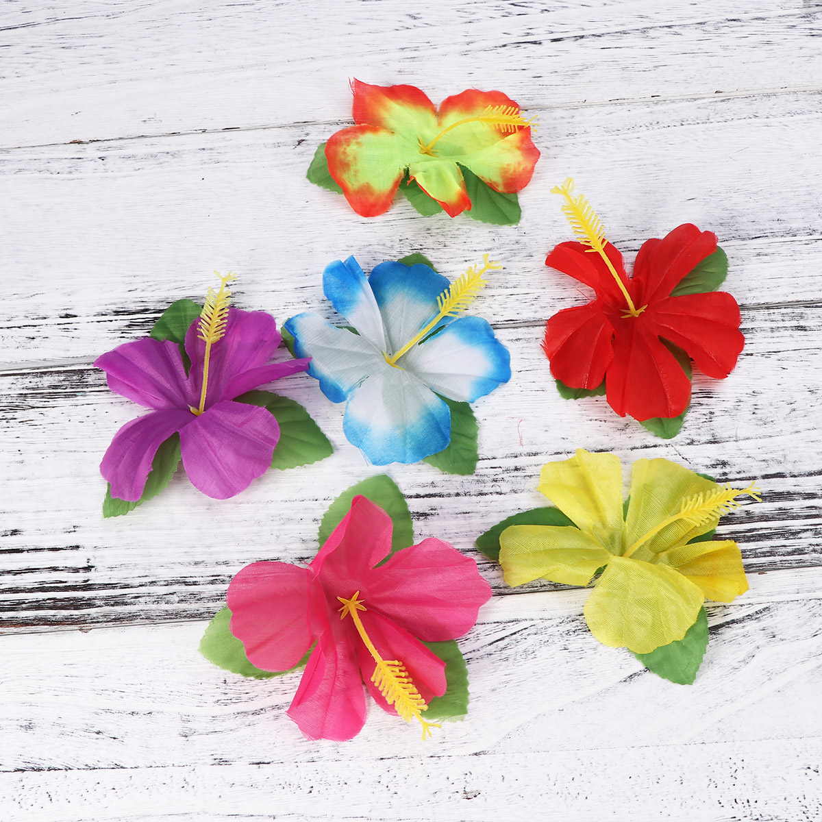 24 st hawaii blommor hibiskus mutabilis färgglad levande konstgjord blomma faux blomma för fest bord dekor bankett bröllop