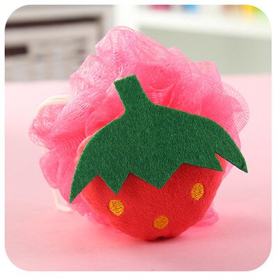 Cepillo para baño de bebé de algodón de dibujos animados suave esponja de baño de bebé en polvo Puff lindos niños recién nacidos producto de ducha infantil frotando bolas de toalla: Rose Red