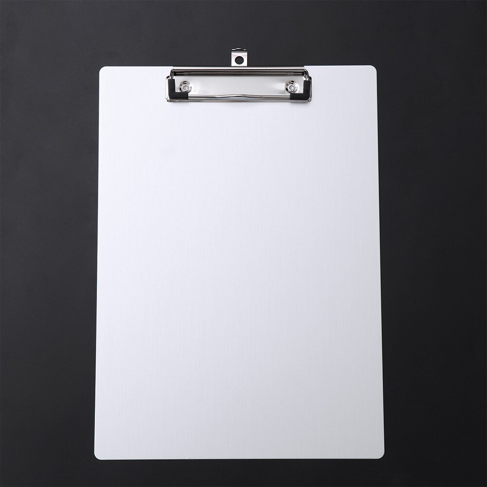 A4 Aluminum Clipboard Paper Holder Metal Clipboard File A4 Binder Holder for Office School Worker (Silver)