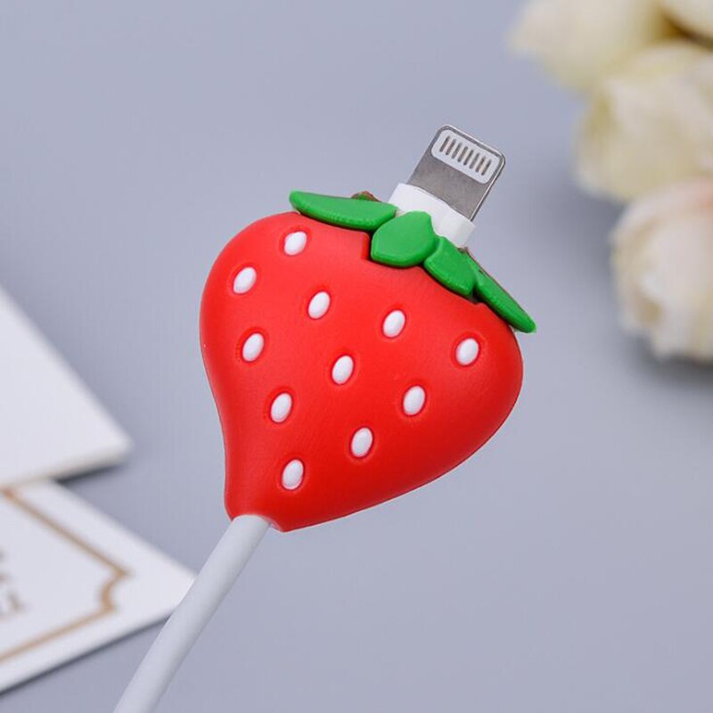 CHIPAL Bite Cute Fruit Cable Protector for iPhone USB Cable Protector Chompers Avocado Pizza Charger Wire Holder Accessories