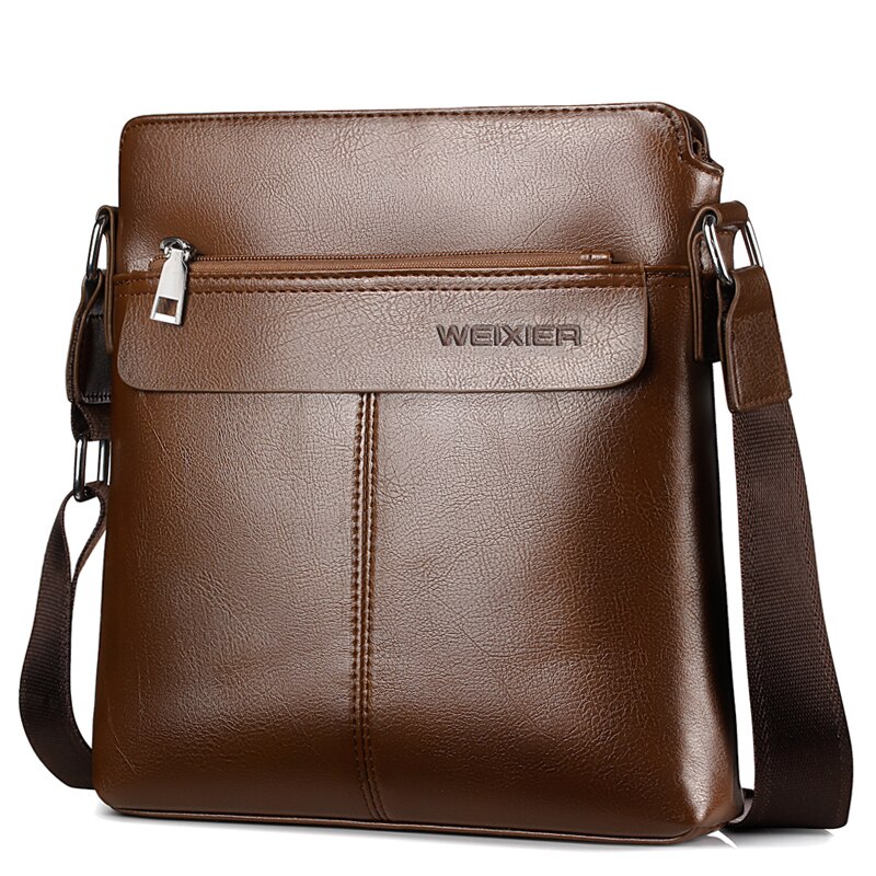 Weixier Mannen Schoudertas Classic Mannen Tas Casual Stijl Bussiness Mannen Messenger Bags Crossbody Tas Mannelijke: Light Brown