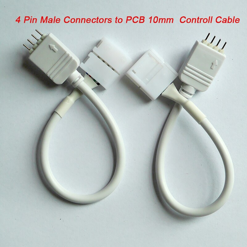 5pcs 4 Pin 5050 RGB LED Strip Male Connector Cable TO 10mm 4PIN PCB Control Cable for led strip lights tape ribbon connect