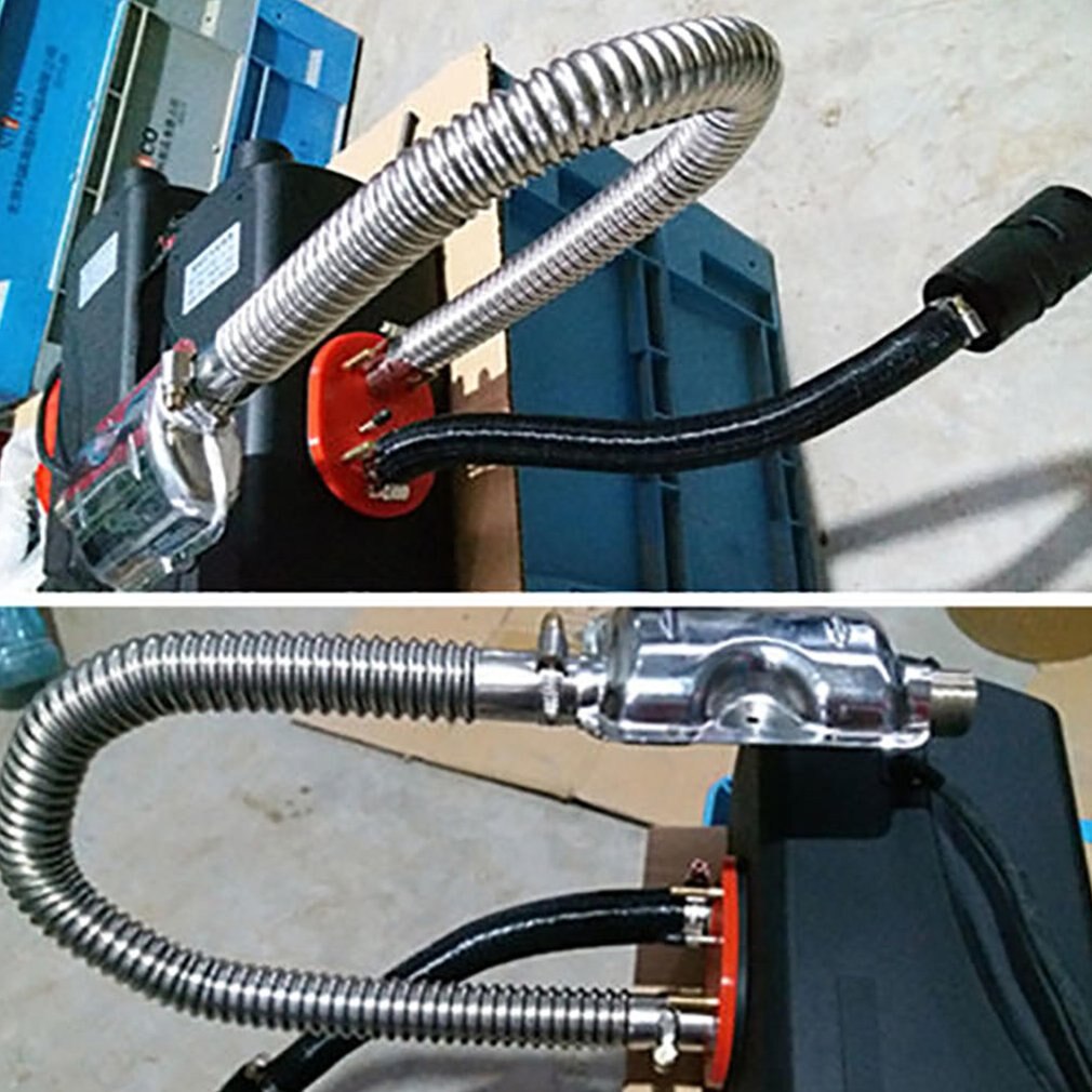 60cm Car Stainless Steel Material Exhaust Pipe Corrugated Round Pipe Parking Silencer Diesel Heater Silver