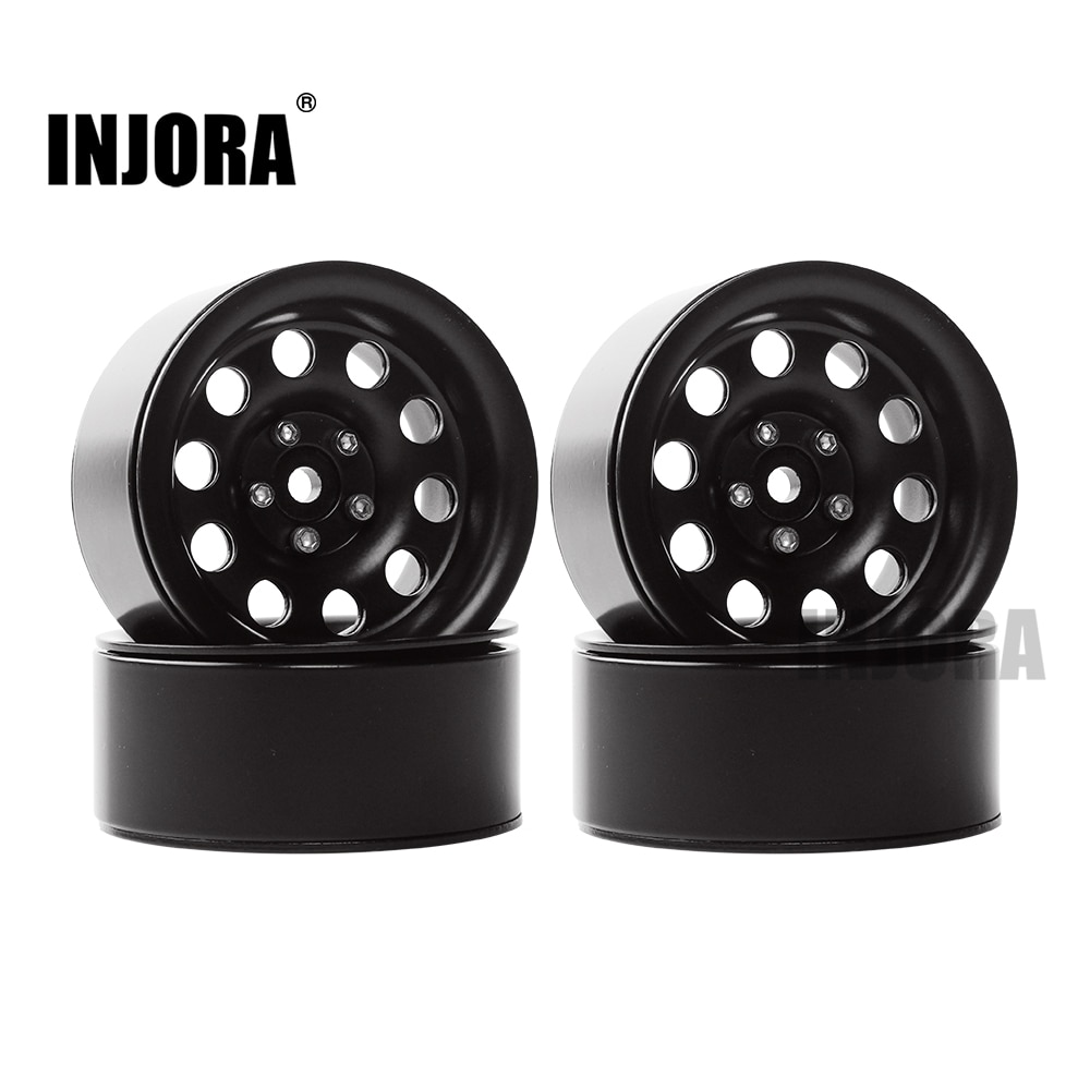 Injora 4 Stuks Metal 2.2 Inch Beadlock Velg Voor 1/10 Rc Crawler Axiale SCX10 RR10 90053 AX10 Wraith 90056 90045 90048 Yeti