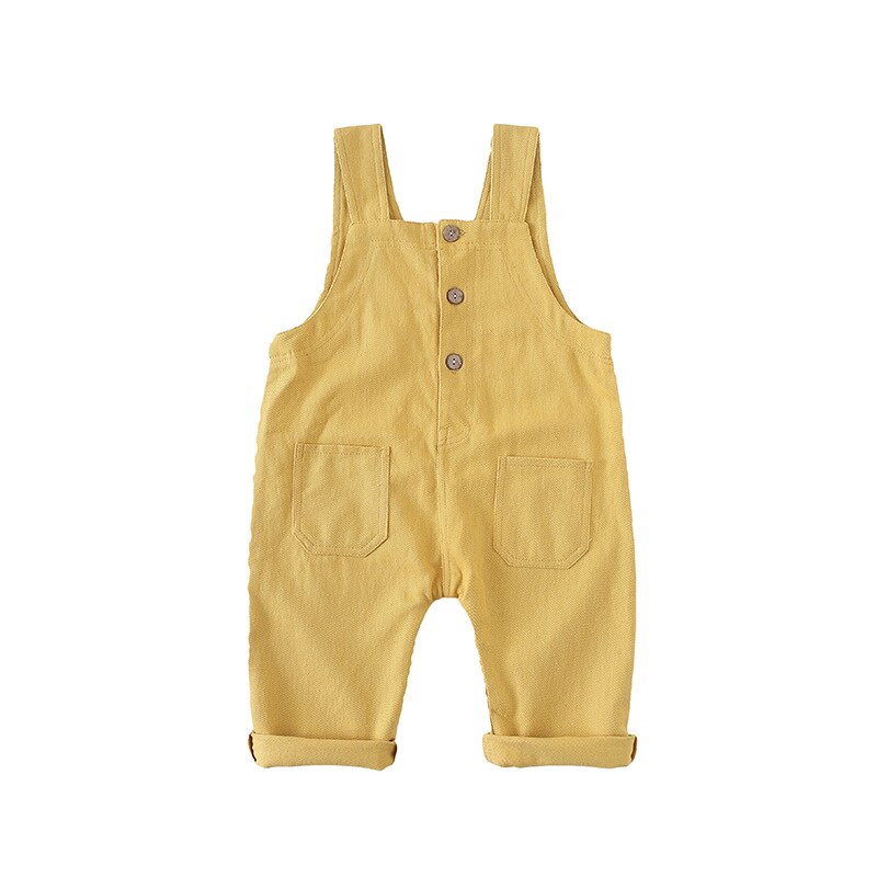 printemps nouveauté style coréen coton couleur pure tout-match décontracté jarretelle pantalons longs pour mignon doux bébé filles et garçons