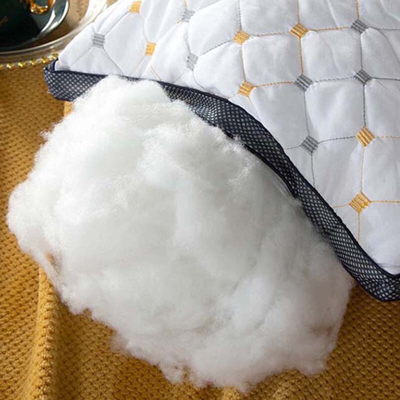 Oreiller de lit en duvet de plumes, pour dormir, hôtel, blanc, housse en coton, respirant, doux pour la peau, pour le cou, lavable en Machine, 1 pièce