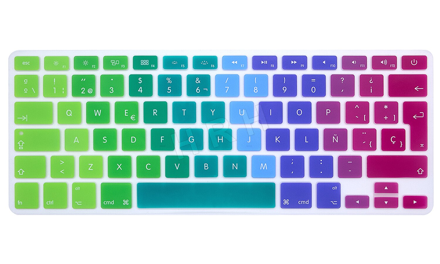 HRH UK/EU ESP Slim Spanish Gradient Rainbow Silicone Keyboard Cover Keypad Skin Protector For Macbook Air Pro Retina 13 15 17: Rainbow