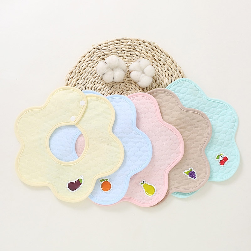 Del bambino Del cotone Bavaglini Girocollo infantile Impermeabile Babador Assorbire Acqua Tovagliolo della saliva Del bambino rutto Panno 360 Gradi di Rotazione WWD035