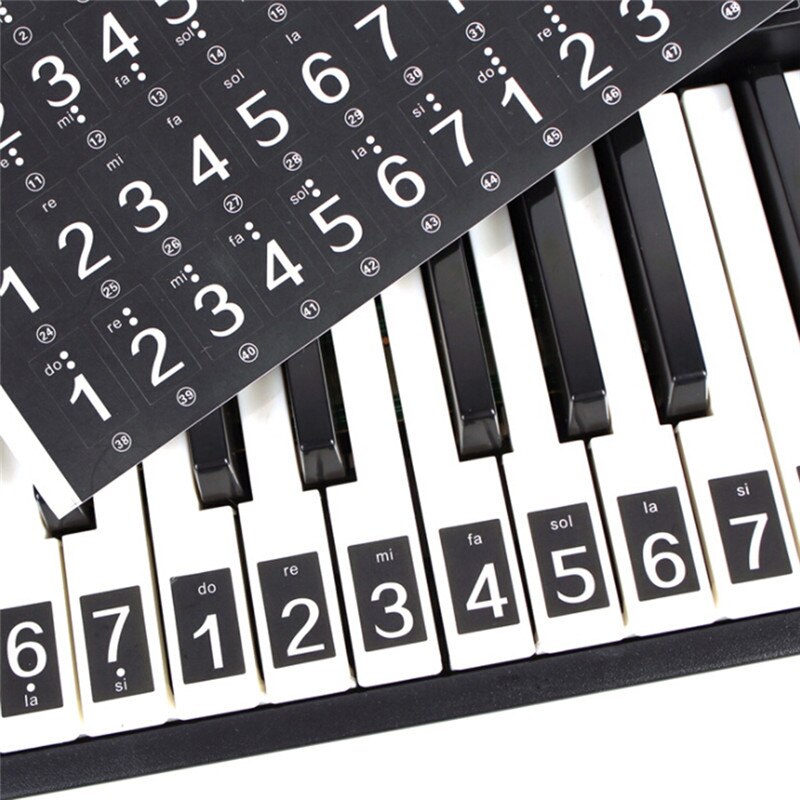 Piano Sticker Colorful Piano Keyboard Sticker Electronic Keyboard 37/49/54/61/88 Key Piano Sticker For Beginners Piano Practice