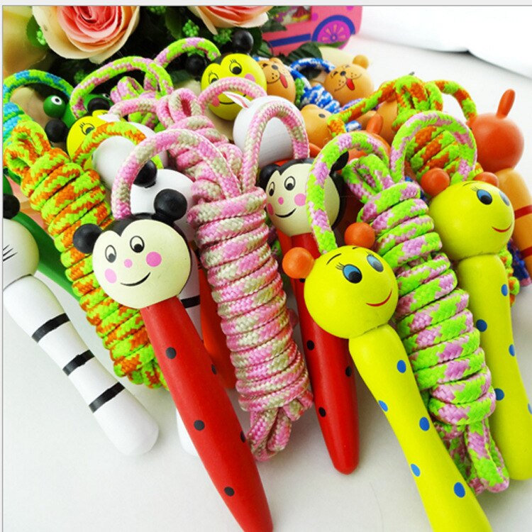 CHILDREN'S Cartoon Jump Rope Young STUDENT'S Fitness Sports Wood Jump Rope Children Prizes Entertainment Jump Rope: Beetle