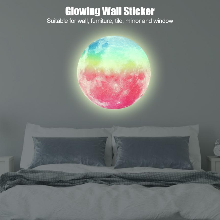 30 cm Lichtgevende Maan Vorm Gloeiende Muursticker Interieur voor Kinderkamer Slaapkamer Glow Stickers