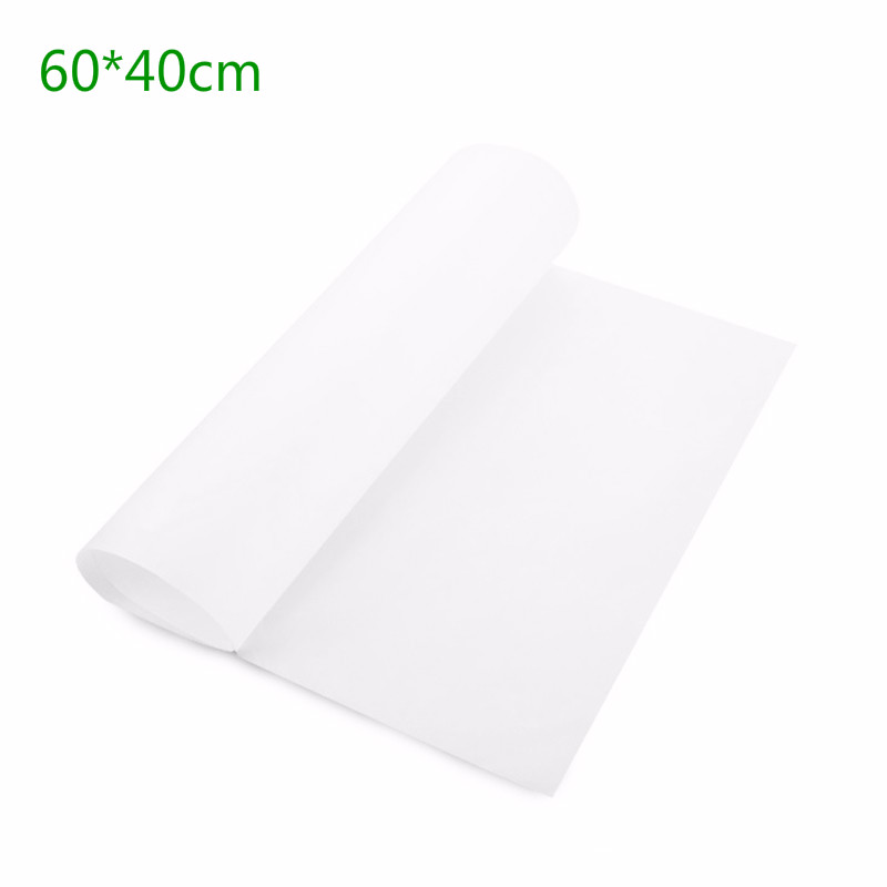 30/60X40 Cm Herbruikbare Non Stick Bakpapier Hittebestendig Teflon Vel Oven Magnetron Grill Bakken mat Bakken Tool: 60x40cm White
