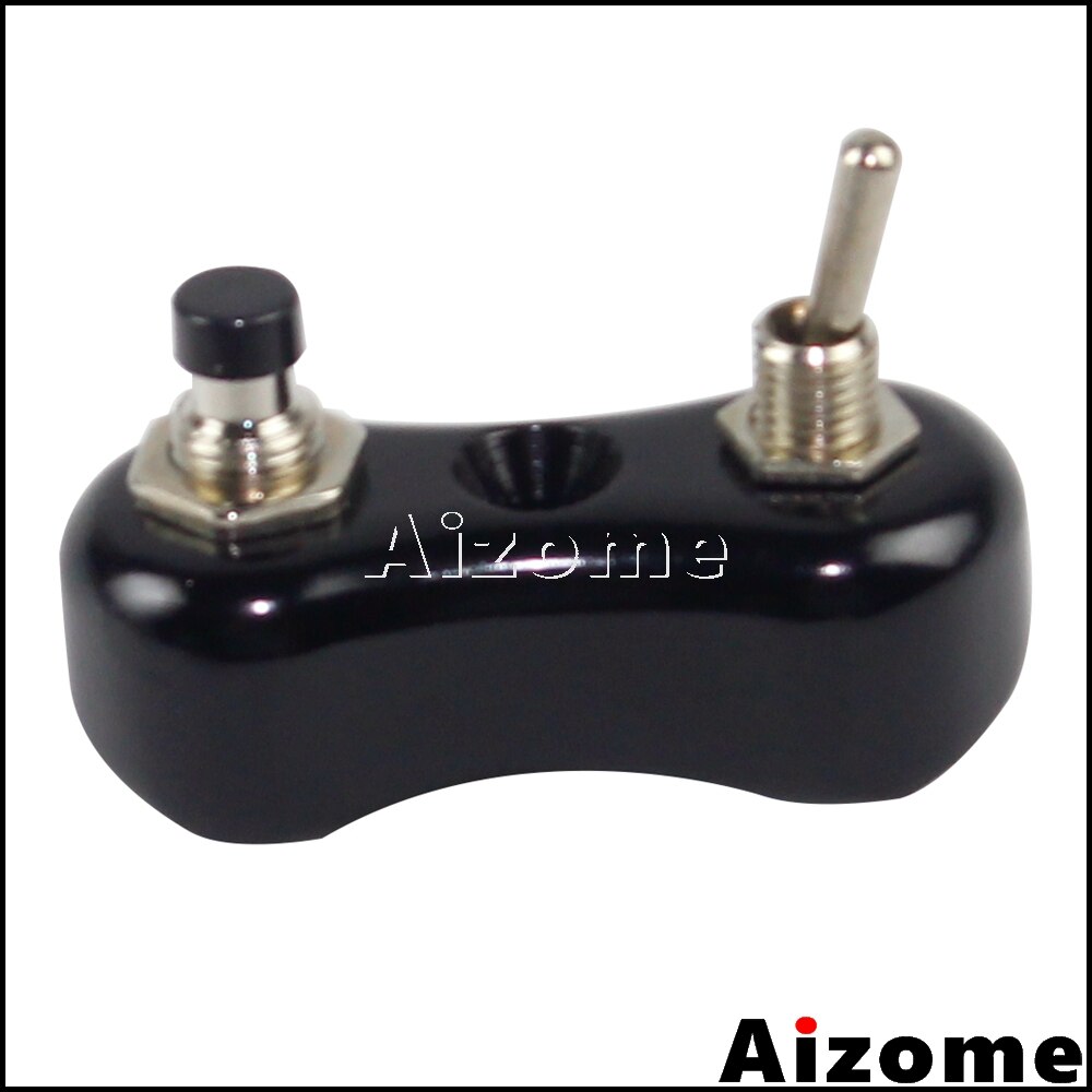Motorcycle Black Switch Button Mini Switch Block Push Button Toggle For Harley Cafe Racer Scrambler Bobber w/ 7/8" 1" Handlebar