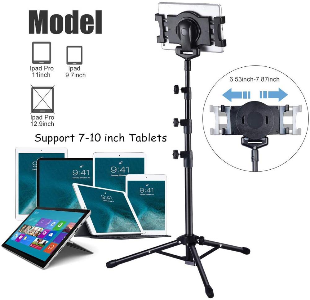 Tablet Treppiede Montaggio Stand Da Pavimento, regolabile in altezza 20 a 60 Pollici Tablet Treppiedi Del Basamento Del Supporto Del per iPad Air Mini 7-10 pollici