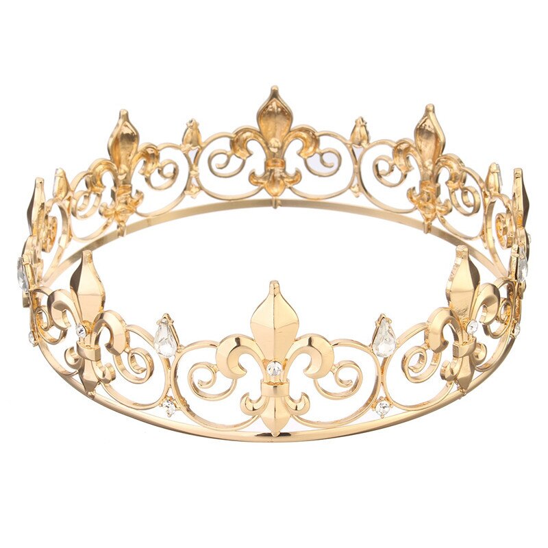 Corona Reale In Metallo Con Strass - Per Cosplay, Matrimoni E Feste, Diametro 17cm, Accessorio Uomo Elegante - Foto 9