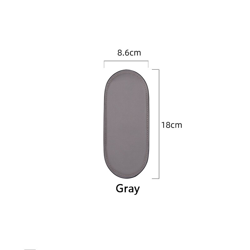 Edelstahl Leder Oval Ablage Dressing Tisch machen-hoch Schmuck Tablett Schreibtisch Organisieren Snack Lager Kasten: grau S