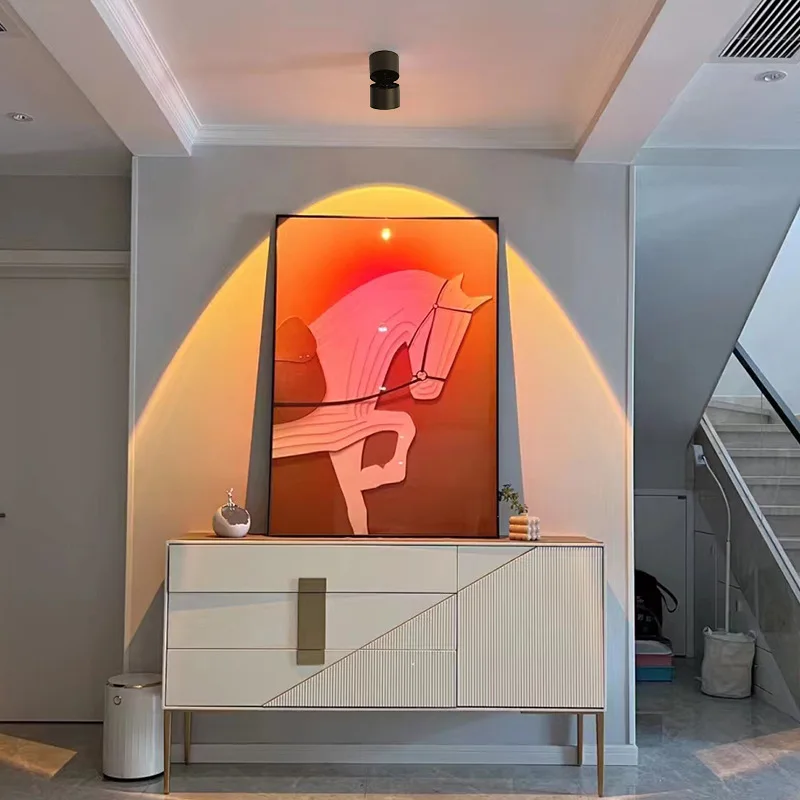 foco de puesta de sol, lámpara Led empotrable, iluminación de punto de techo montada en superficie Interior para decoración, sala de estar, dormitorio y pasillo