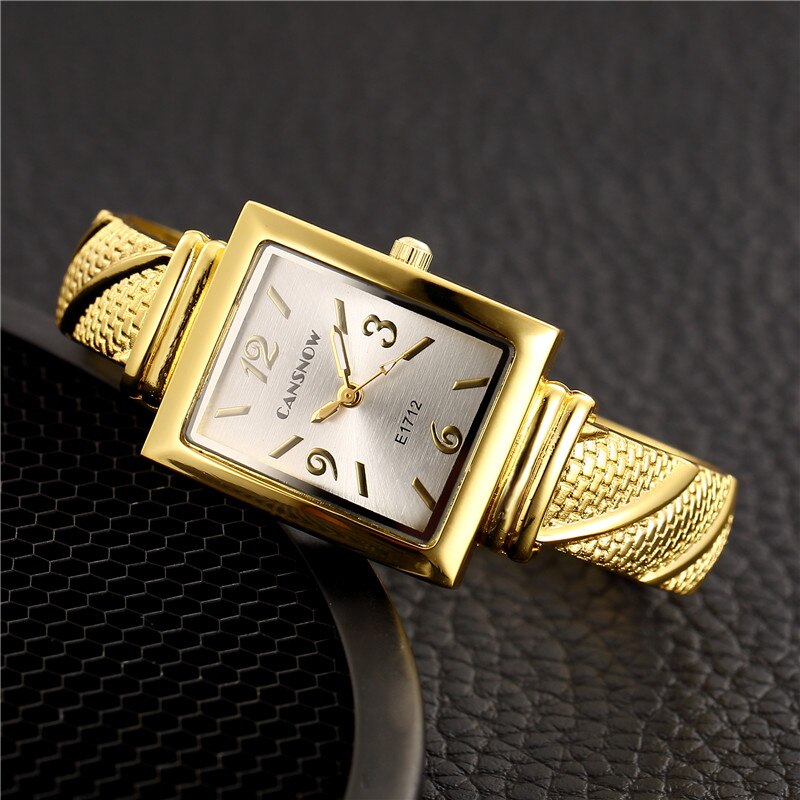 Women Luxury Rectangle Quartz Watches 2022 Stylish Rose Gold Bracelet Casual Wristwatches bayan kol saati: Gold White