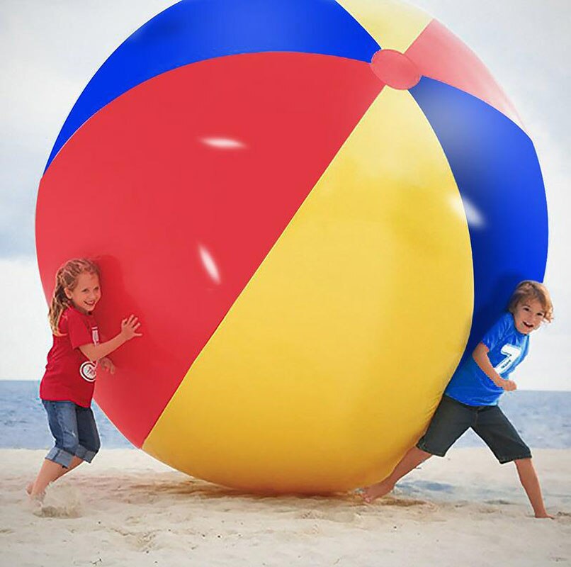 100cm Riesigen Aufblasbaren Strand Ball Volleyball Erwachsene Kinder Outdoor Bunte Ball Familie Wasser Teil Rasen Strand Party Spielzeug DSH001