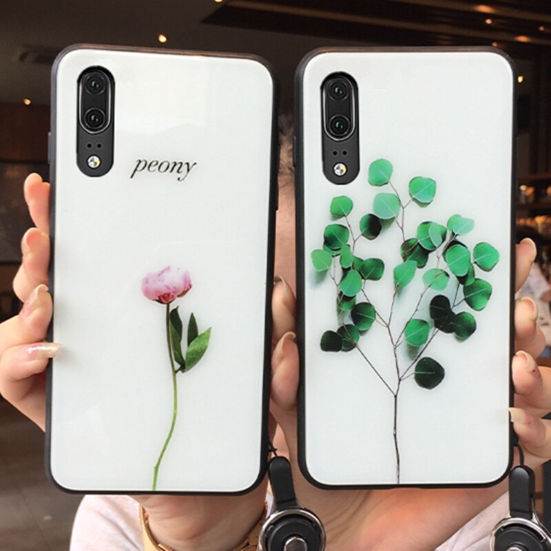 Gehard glazen hoesje voor huawei honor play 4t pro 3 hoesje met pioenrozenbladeren en achterkant voor honor play 3 4t 2