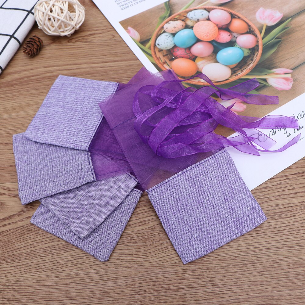 10pcs Solid Color Lavender Bags Empty Sachets Bag Fragrance Pouch for Relaxing Sleeping Deep Purple