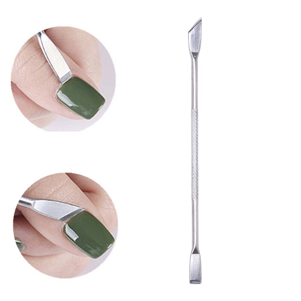1Pcs Rvs Nail Gel Polish Remover Tool Stok Staaf Cuticle Pusher Lak Cleaner Nail Art Care Tool