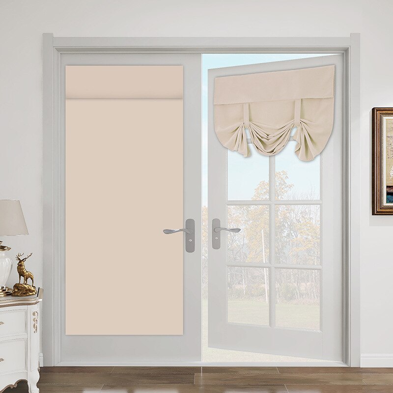 1pc tende per porte francesi autoadesive tenda per porte oscuranti con tende regolabili tenda per porte e finestre tende per tende: Door Curtain Beige