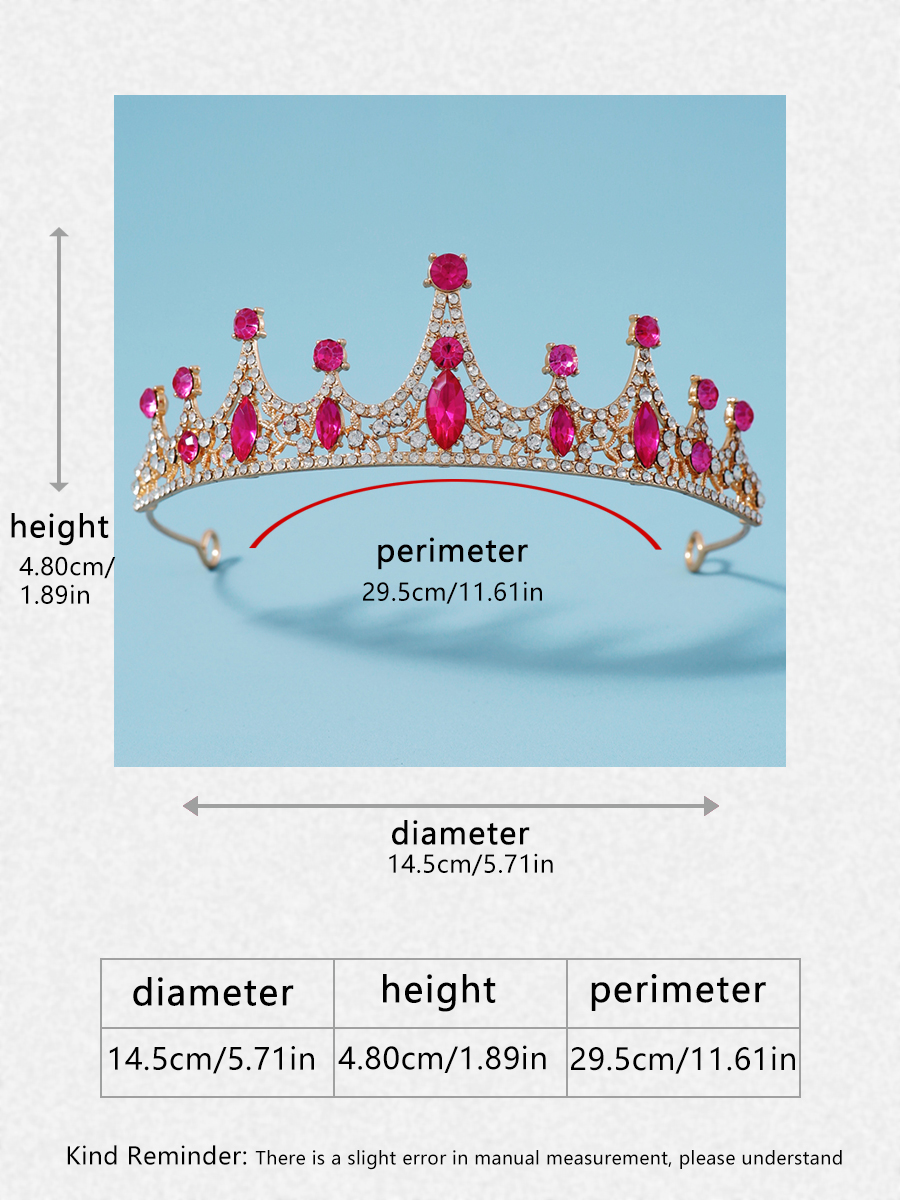 Itacazzo bridal headwear crown, classic red - ColourTiras suitable for women's weddings and birthday parties: Antique Gold Plated