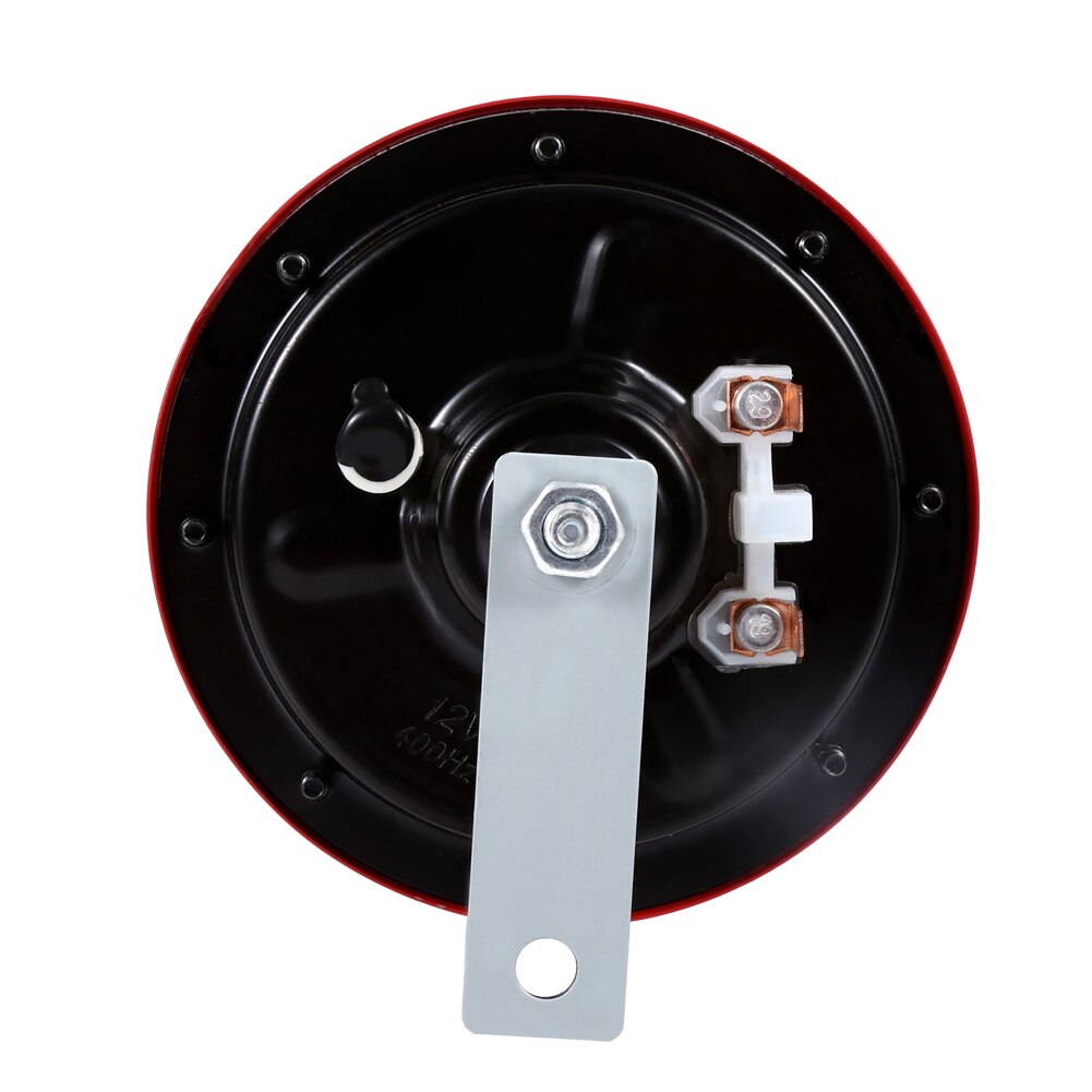 12V Car Grille Mount Electric Blast Tone Horn Super Tone Loud Compact Electric Horn with 2 universal mounting brackets Red