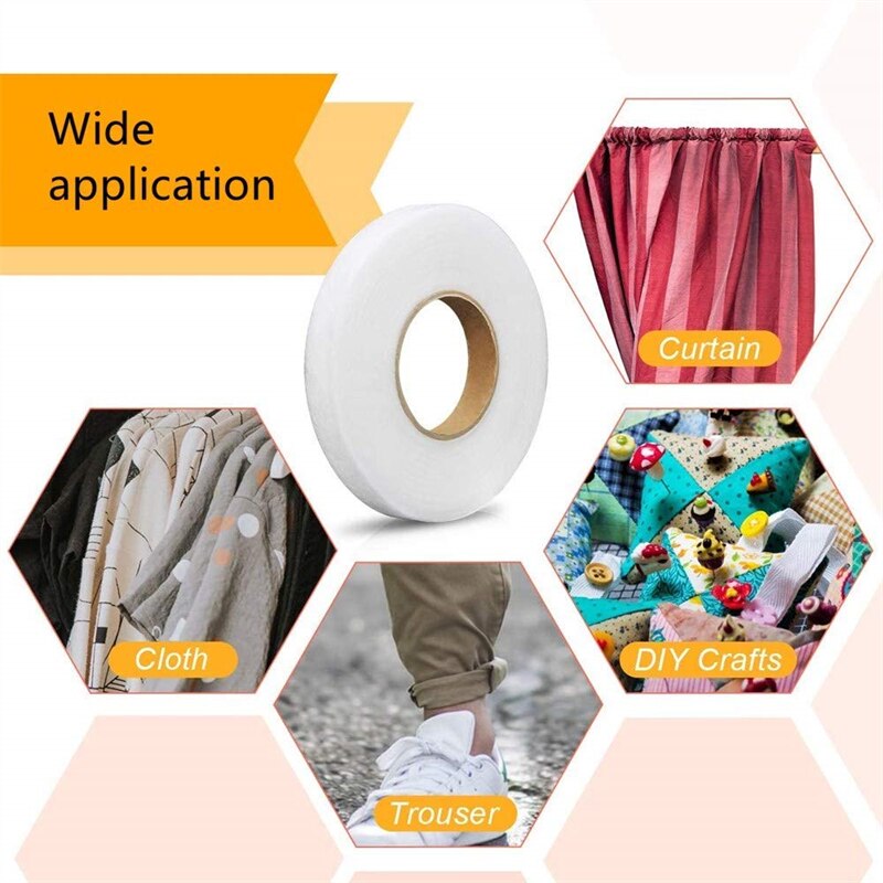 60M Wit Dubbelzijdig Niet-geweven Plakband Doek Zoom Tape Naaien Accessoire Tape Doek Kleding Kreukelzones kleding Gereedschap