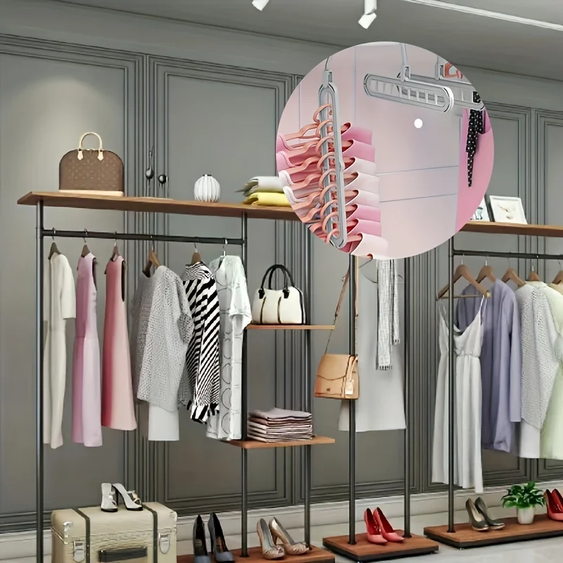 3 uds., perchas plegables de plástico de 9 agujeros, perchas organizadoras de ropa resistentes que ahorran espacio, para habitación, armario, hogar y Dor