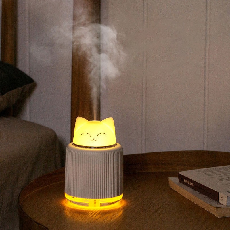 Eloole 300ml usb mini kattenbeer luchtbevochtiger ultrasone aroma-olie diffuser led-licht mistmaker luchtbevochtigers voor thuis en in de auto