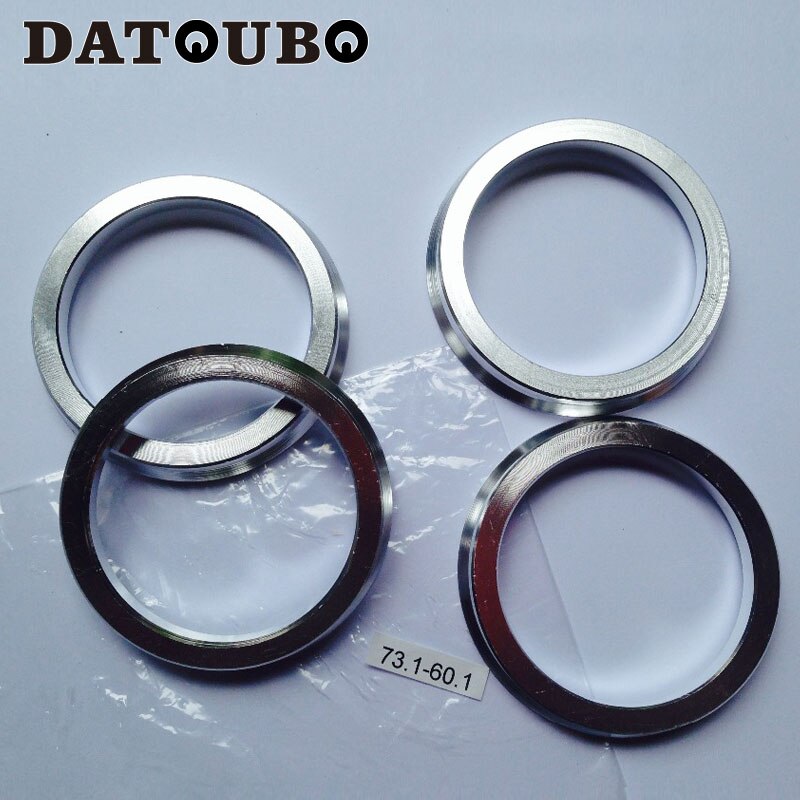 DATOUBO 4 stks/partijen, Zilver Aluminium materiaal auto wiel 73.1mm-60.1mm hub centric ringen, auto-accessoires.