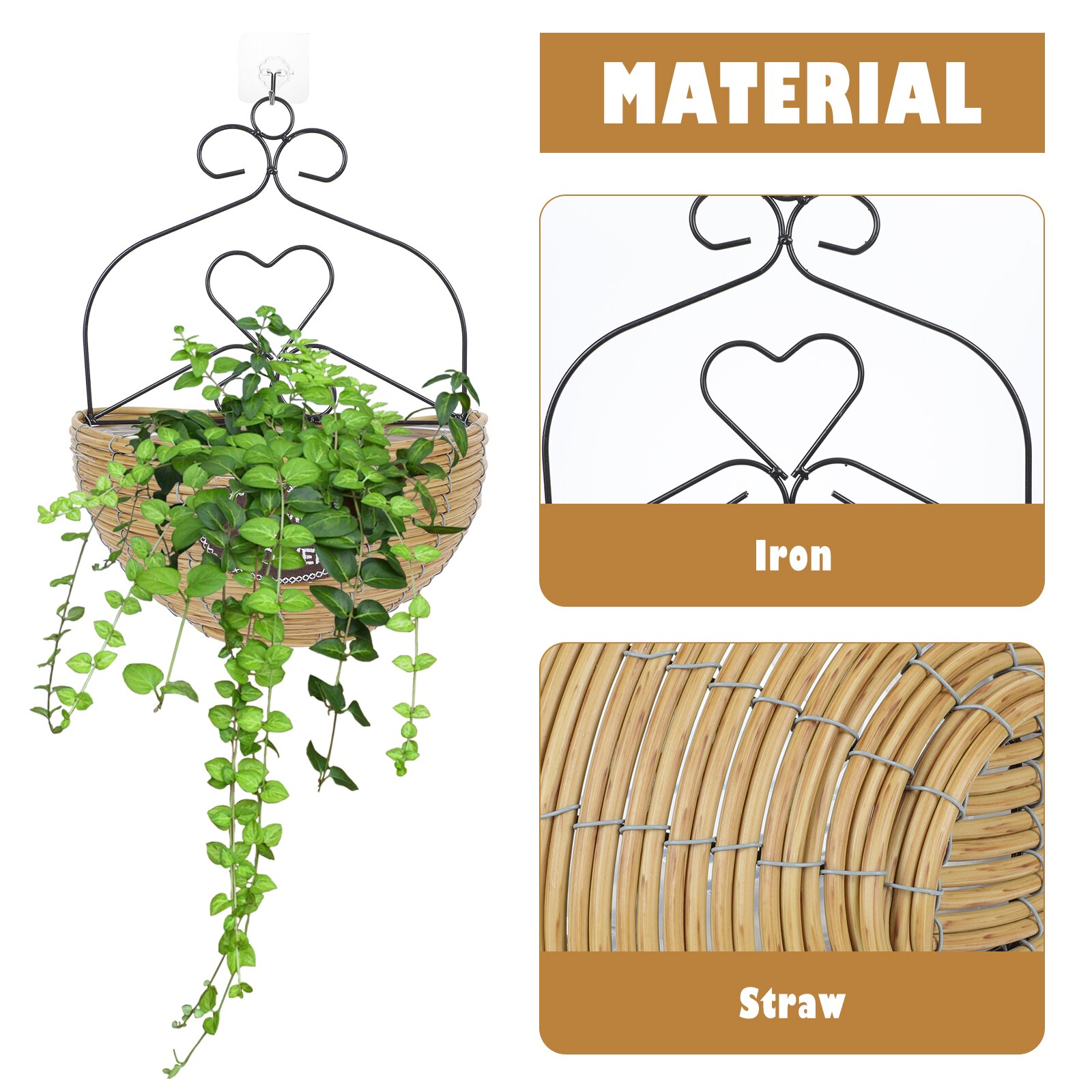 1Pc Flower Basket Nice Chic Hanging Flower Basket Flower Arrangement Basket for Balcony